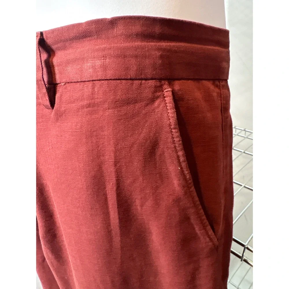 Banana Republic Mens Aiden‎ Fit Red Burgundy Herringbone Pants Sz 35x30 Casual